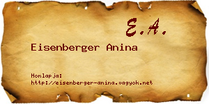 Eisenberger Anina névjegykártya